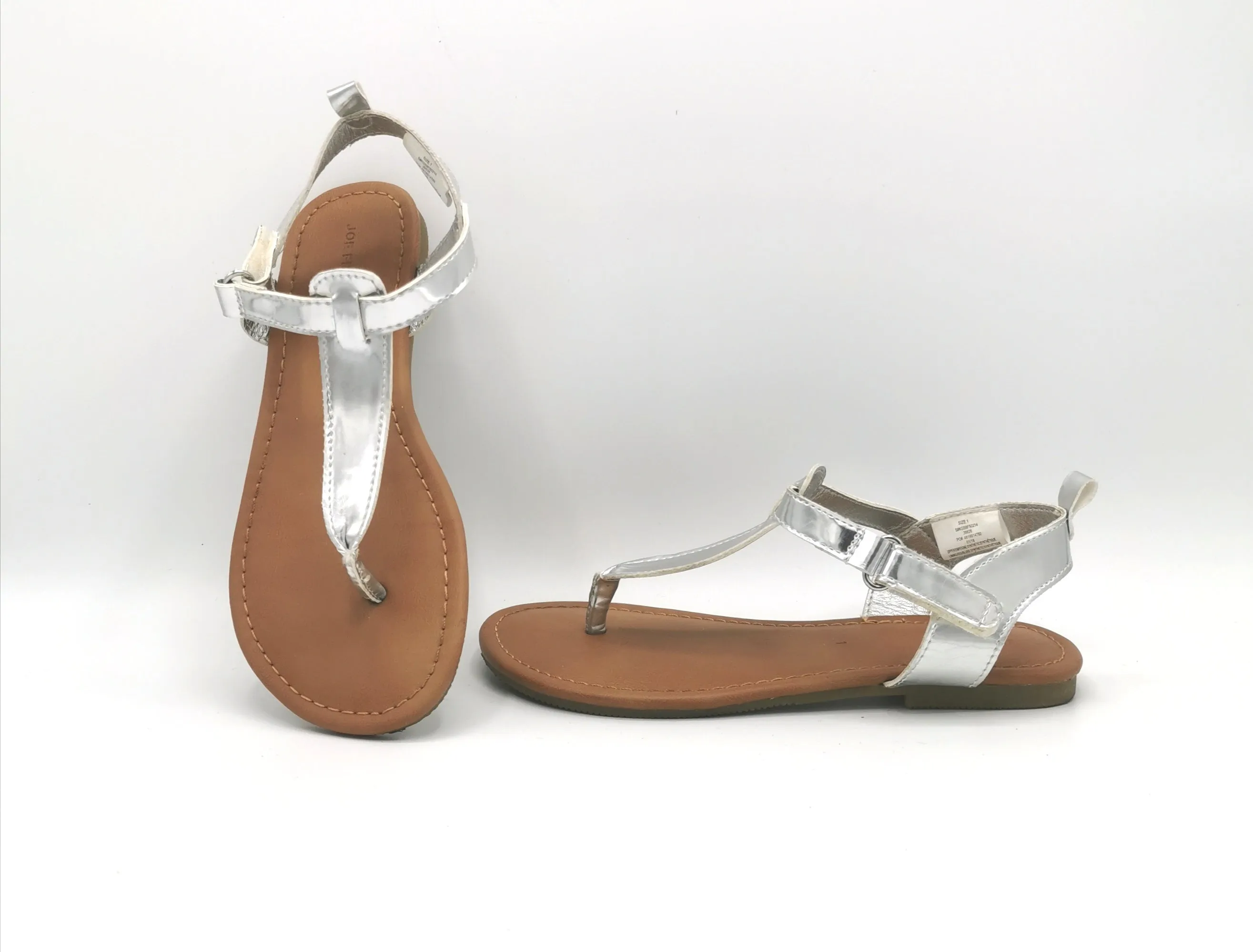 GIRL SIZE 1 YOUTH - JOE FRESH, Silver Sandals EUC B39