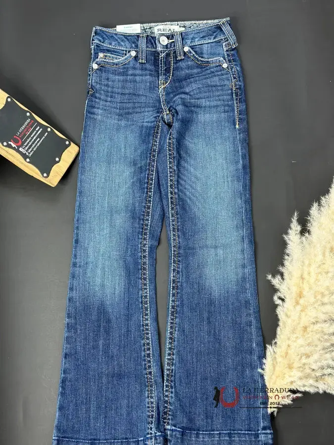 GIRLS ARIAT REAL PACIFIC TROUSER DARK WASH JEAN