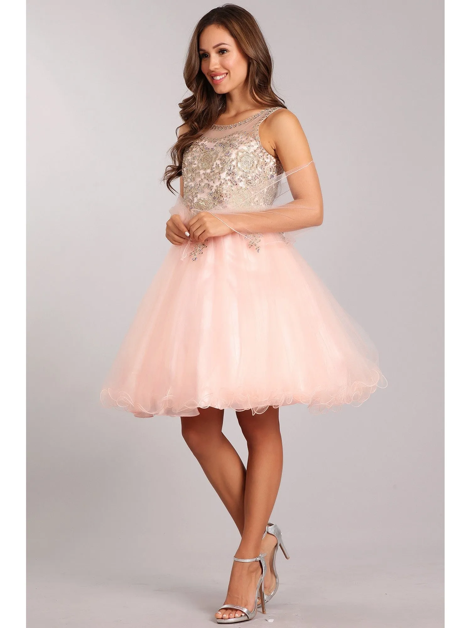 Girls Multi Color Gold Trim Wire Tulle Flower Girl Junior Bridesmaid Dress 4-20