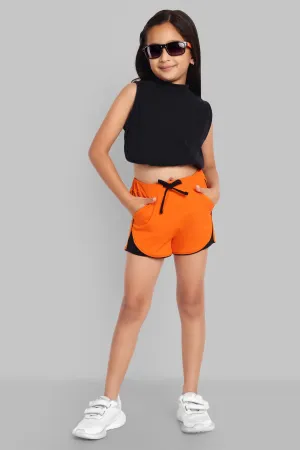Girls Orange Comfort Cotton Shorts