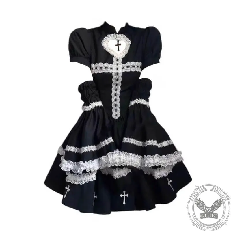 Gothic Cross Polyester Lolita Dress