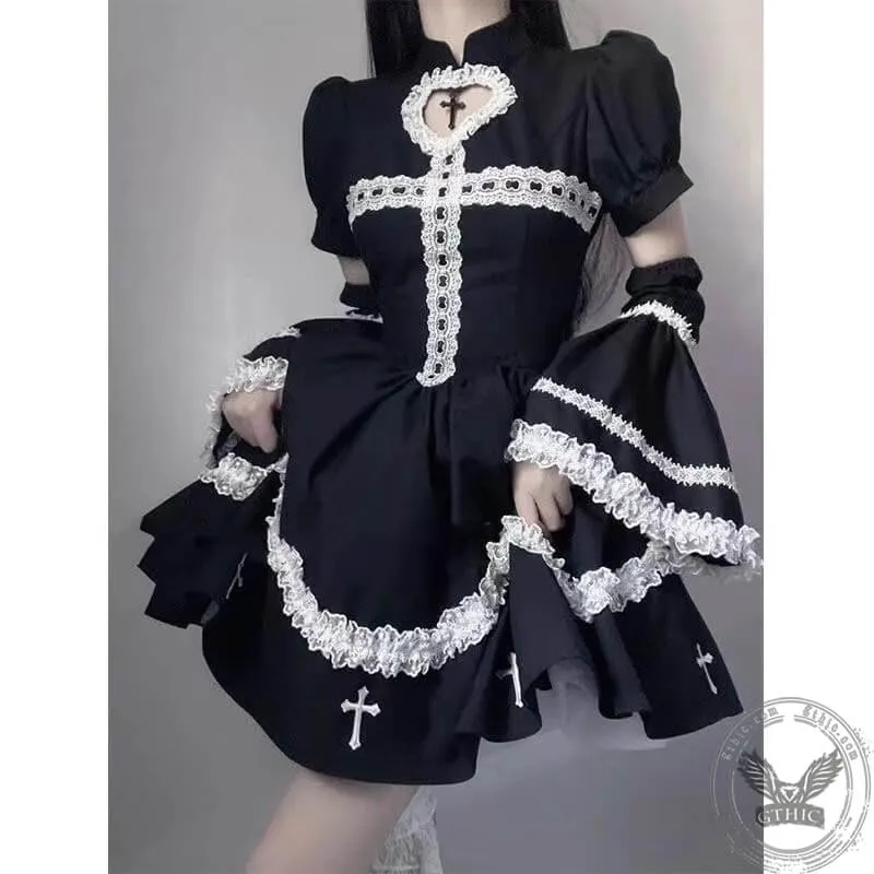 Gothic Cross Polyester Lolita Dress