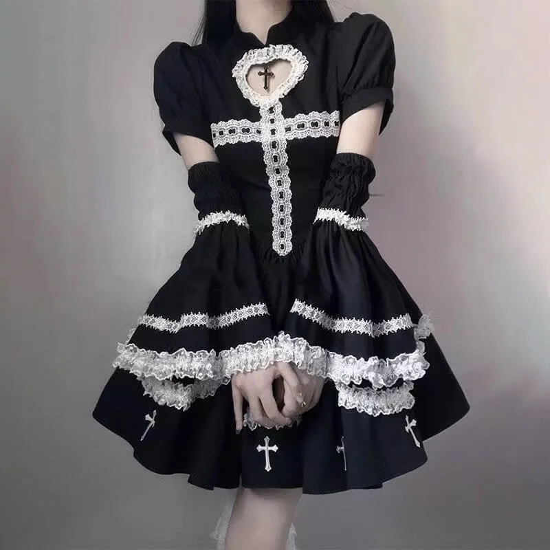 Gothic Cross Polyester Lolita Dress