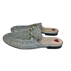 Gucci Silver Glitter Mules