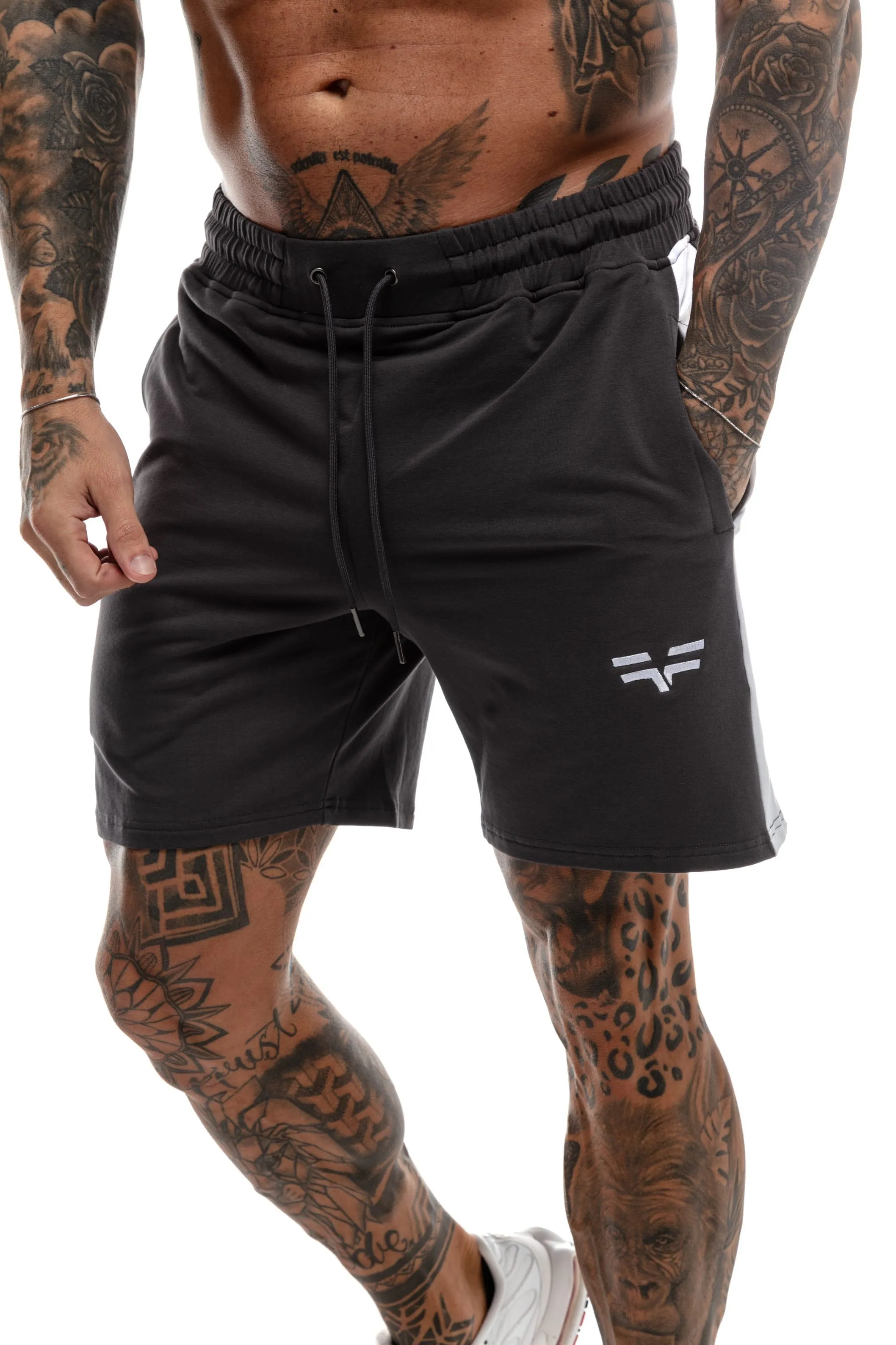 GymFreak Mens Icon Range Shorts - Charcoal - 7 inch