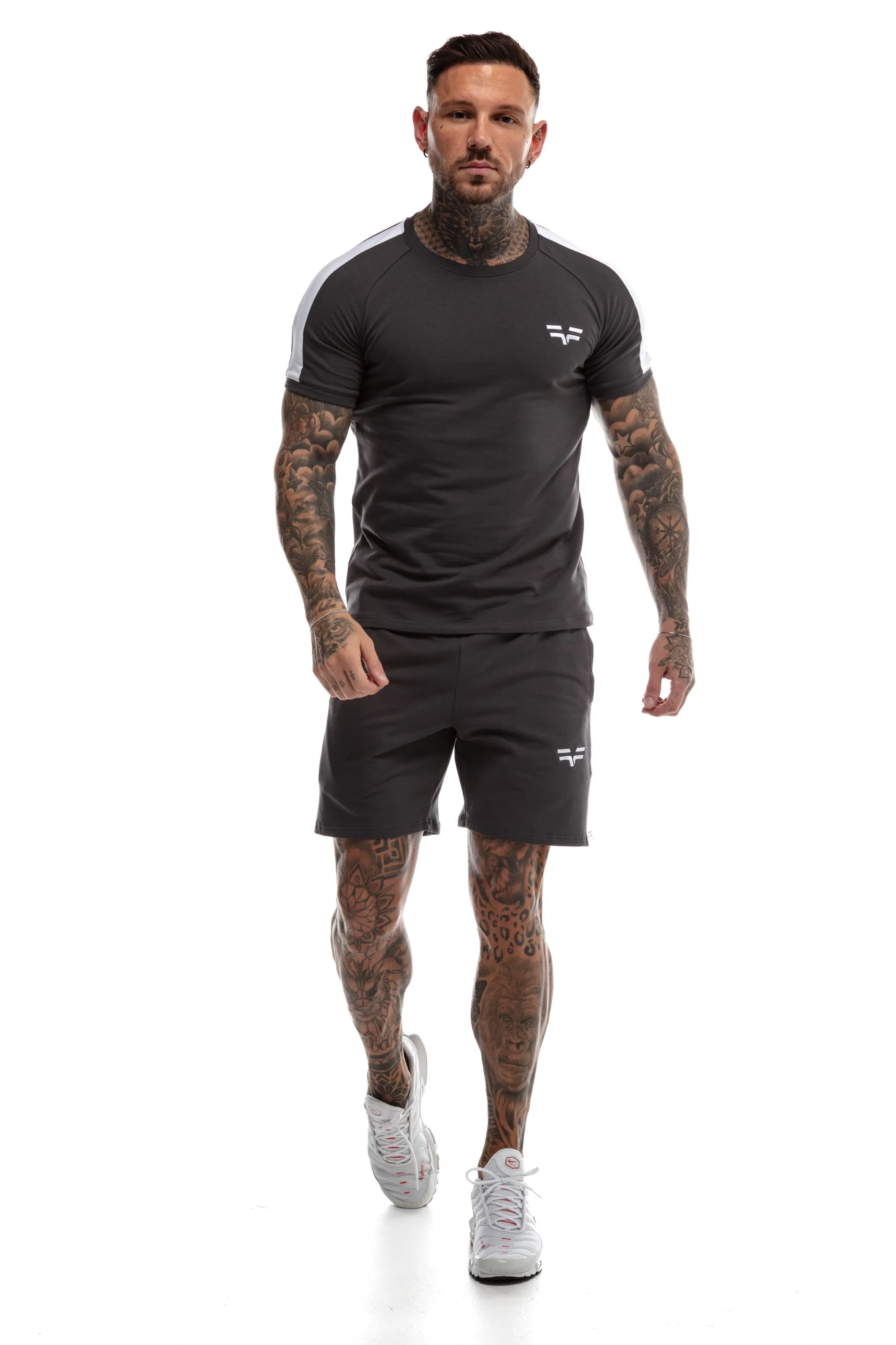 GymFreak Mens Icon Range Shorts - Charcoal - 7 inch