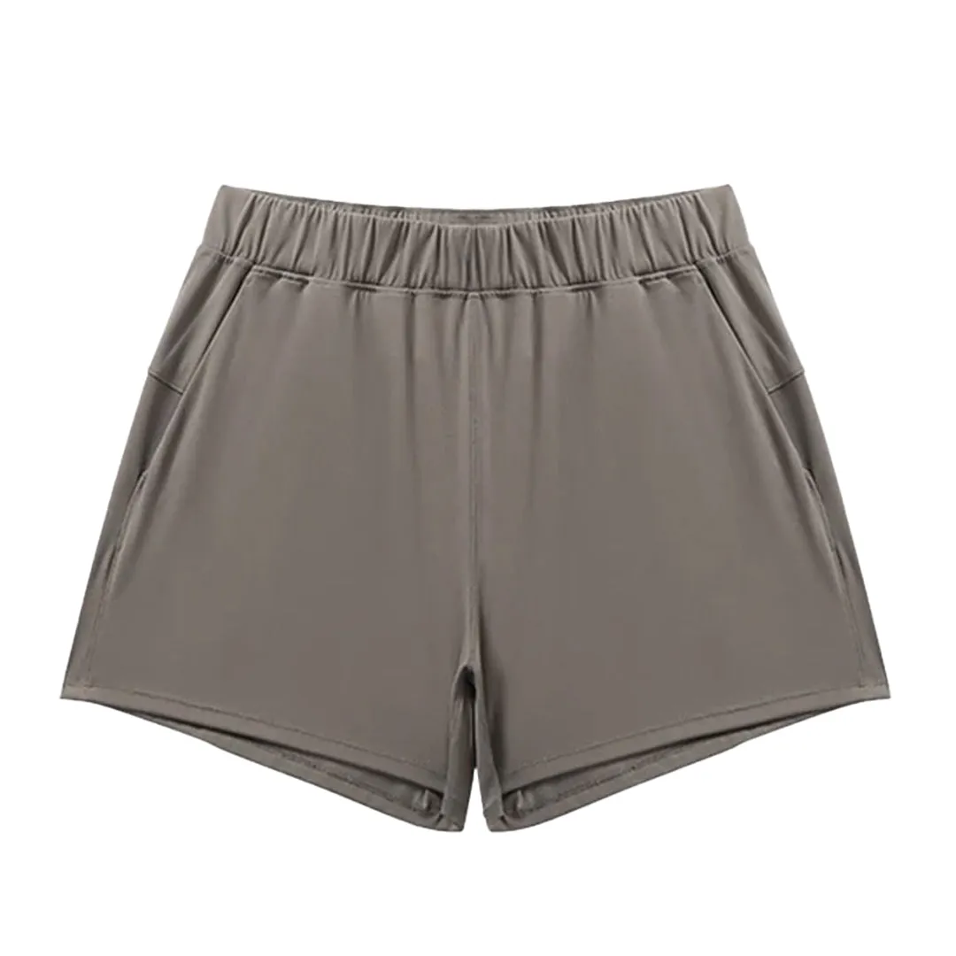 High Rise Elastic Waist Active Shorts