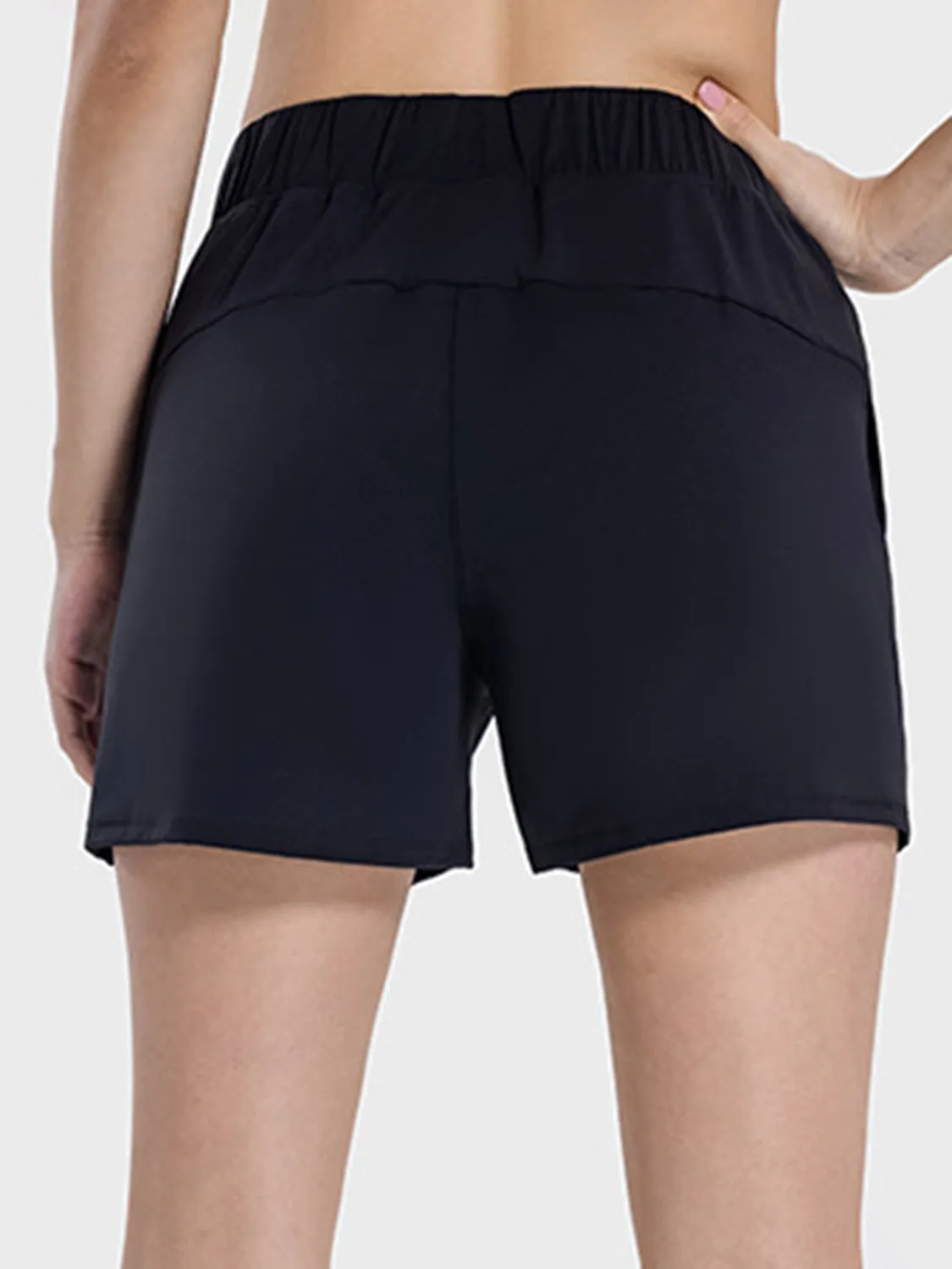 High Rise Elastic Waist Active Shorts