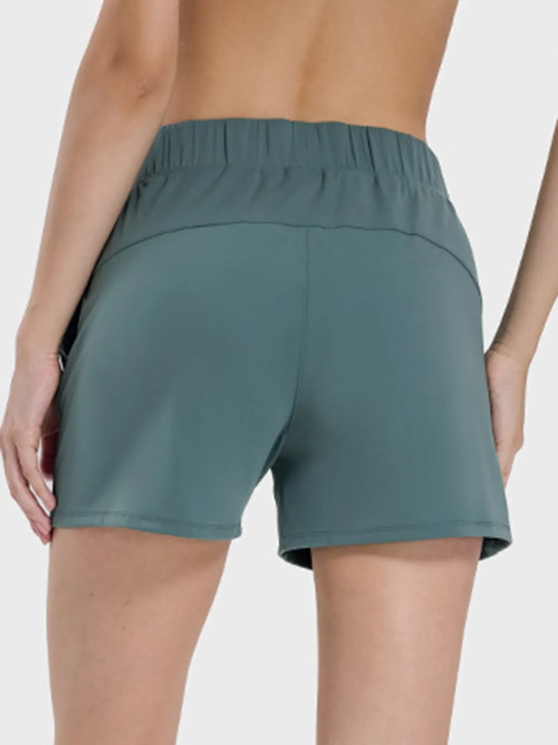 High Rise Elastic Waist Active Shorts