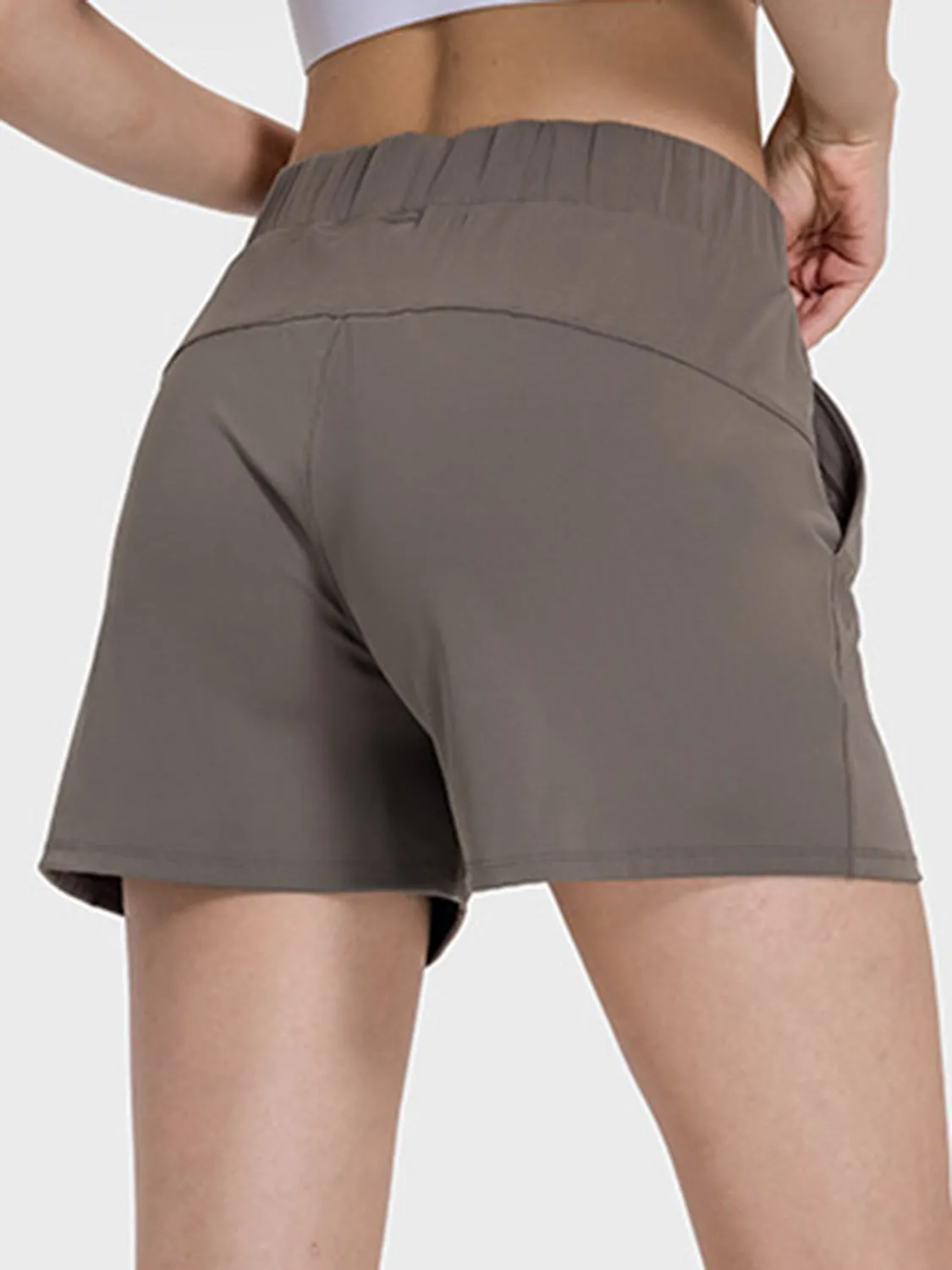 High Rise Elastic Waist Active Shorts