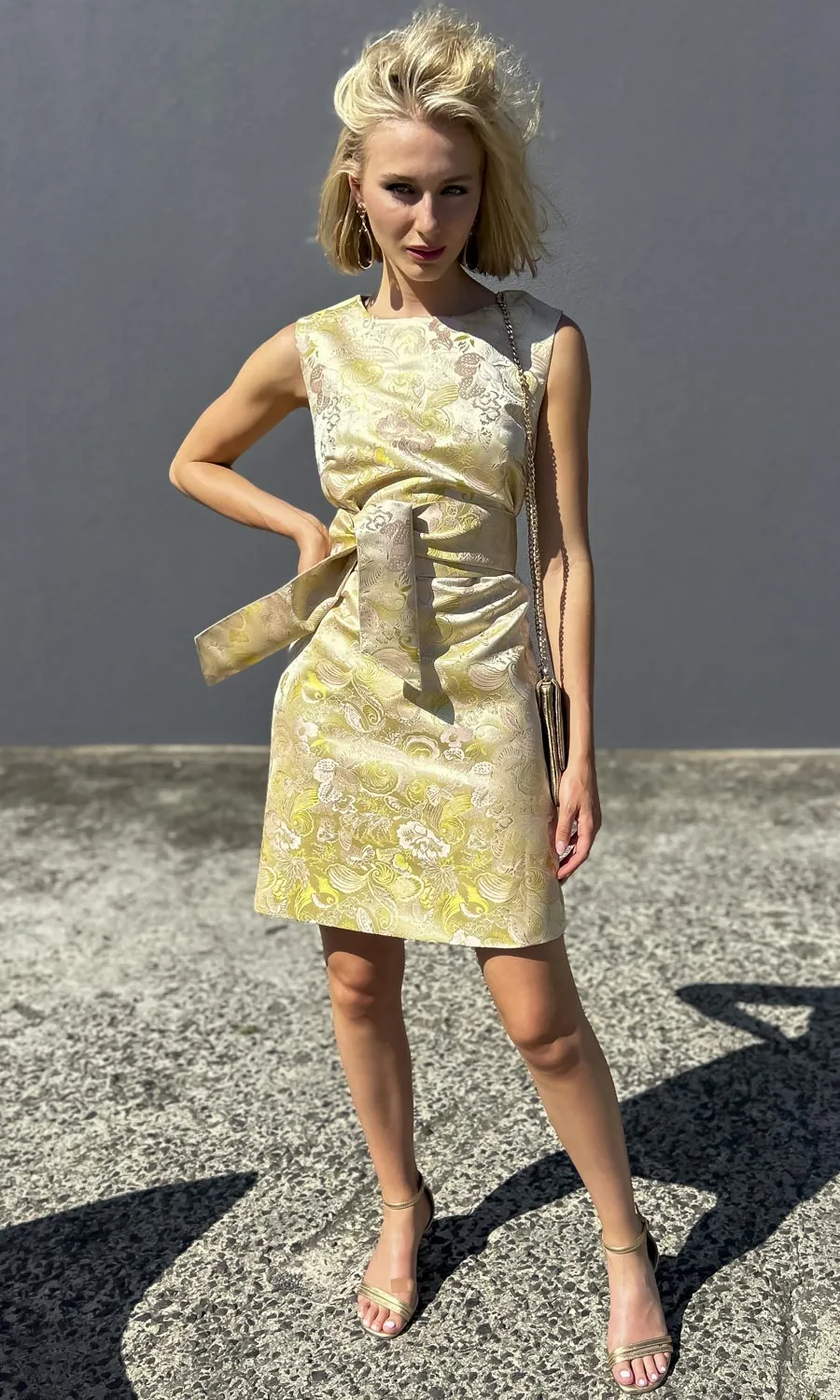 hoss Babette  Silk Dress -  Pale golds/yellow