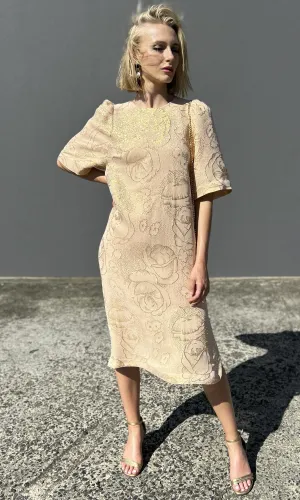 hoss Babylon Silk Dress - Light Gold