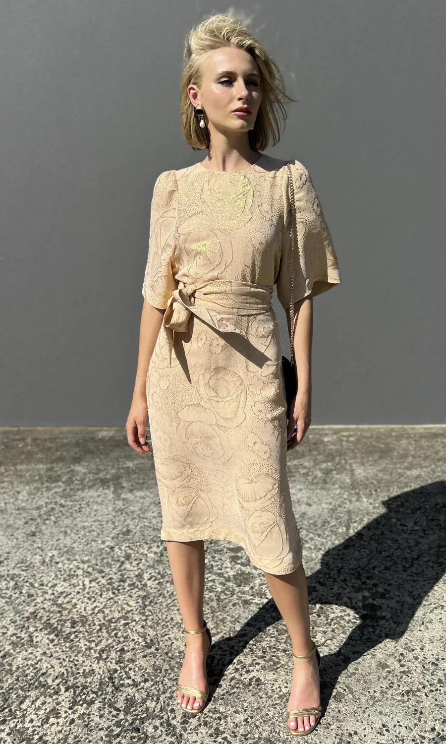 hoss Babylon Silk Dress - Light Gold
