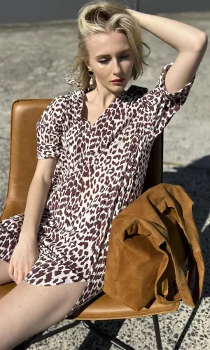 hoss Choc Animal Print Ginger Dress