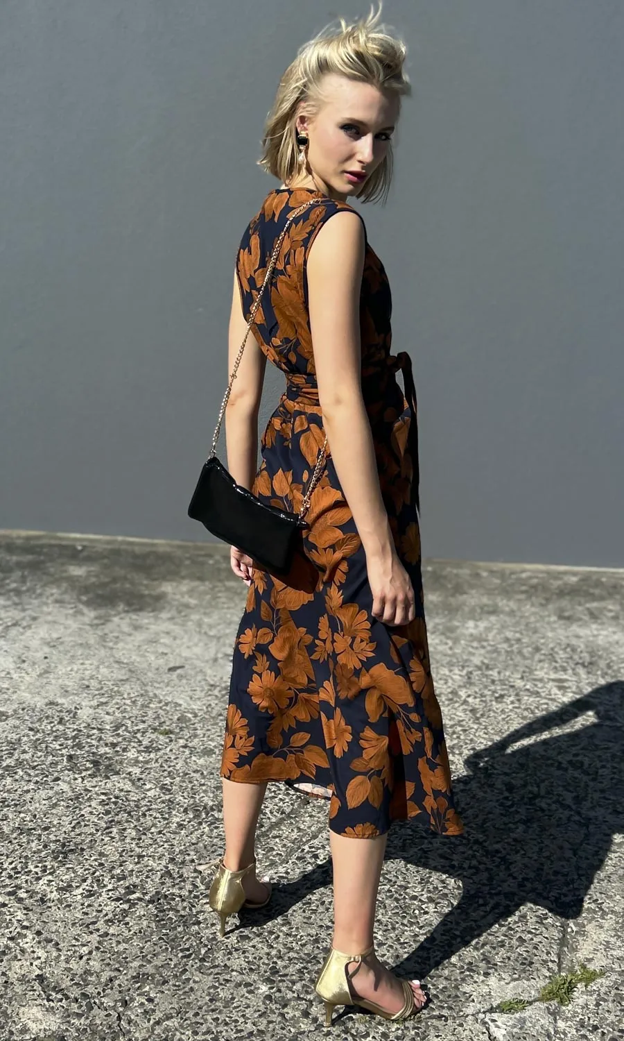 hoss Conti Dress - Rust/Blue