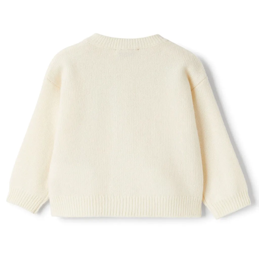 Il Gufo Embroidery Knit Cardigan