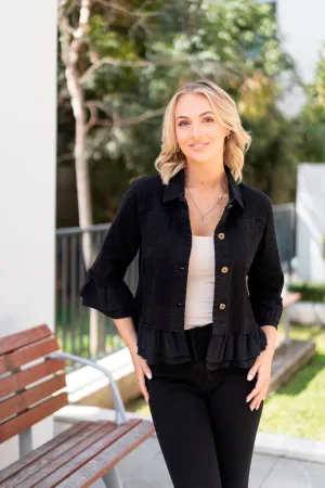IN FRILL DENIM JACKET