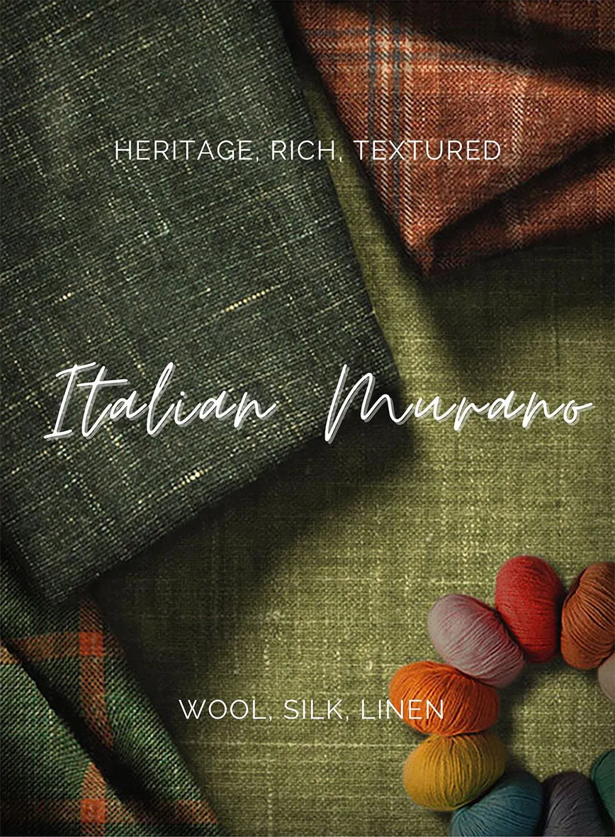 Italian Murano Eginda Blue Wool Linen Jacket