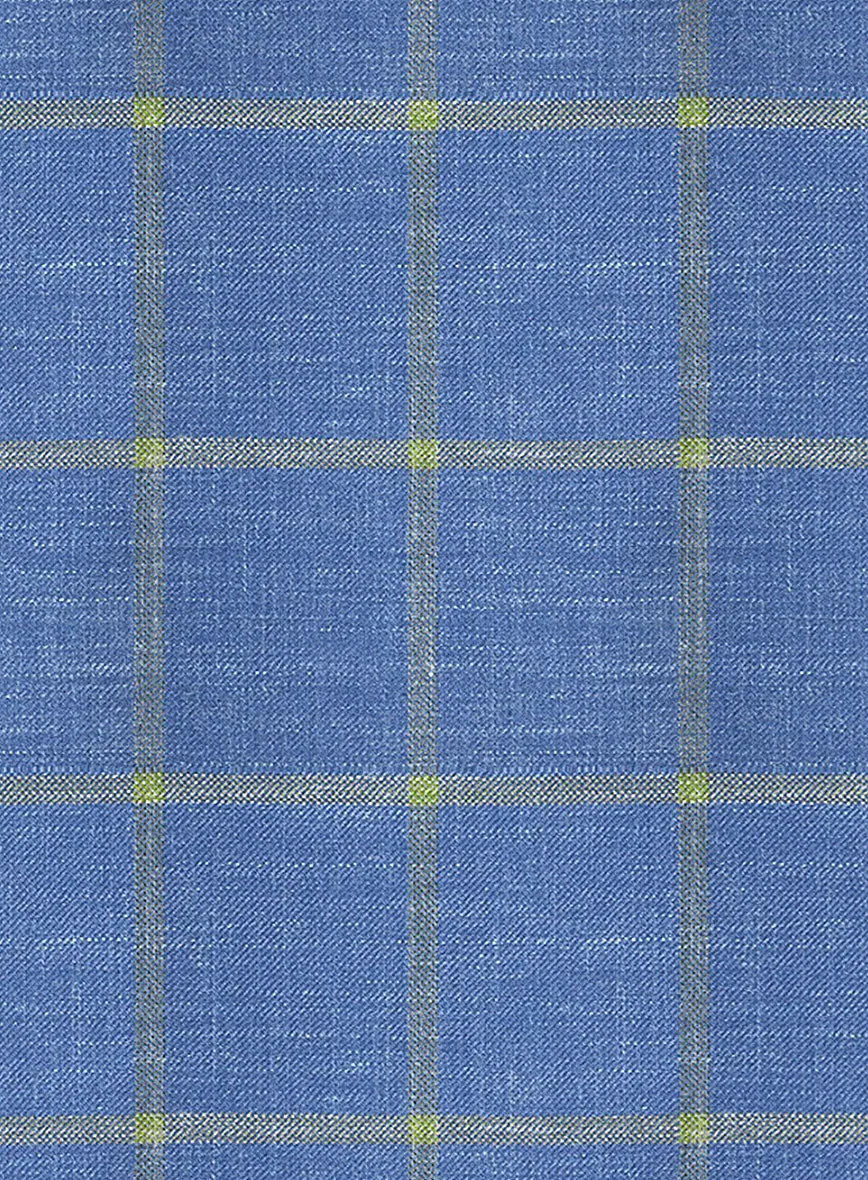 Italian Murano Eginda Blue Wool Linen Jacket