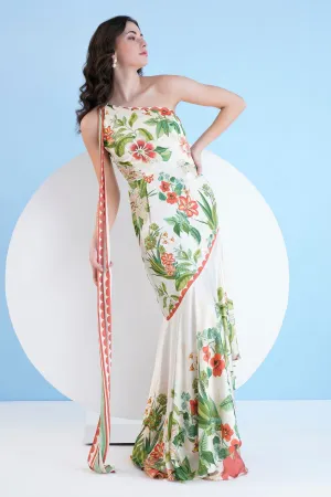 Ivory One Shoulder Tiered Dress