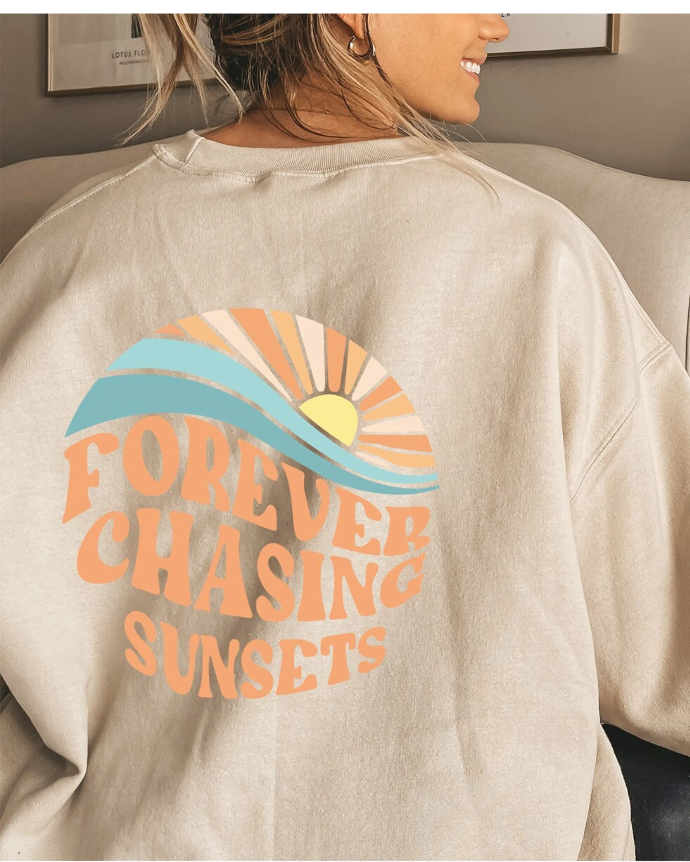 Ivyshape | Crewneck Forever Chasing Sunsets