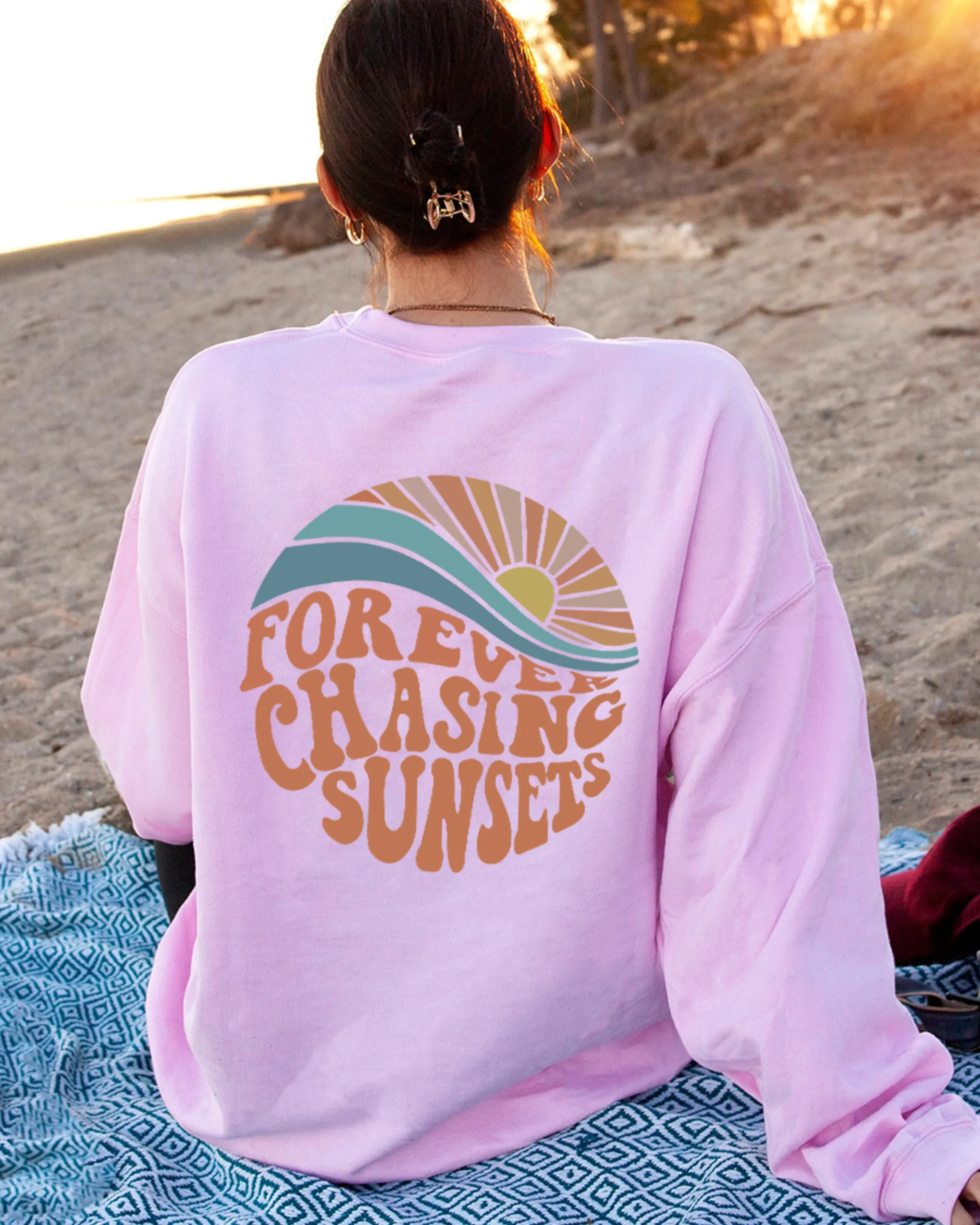 Ivyshape | Crewneck Forever Chasing Sunsets