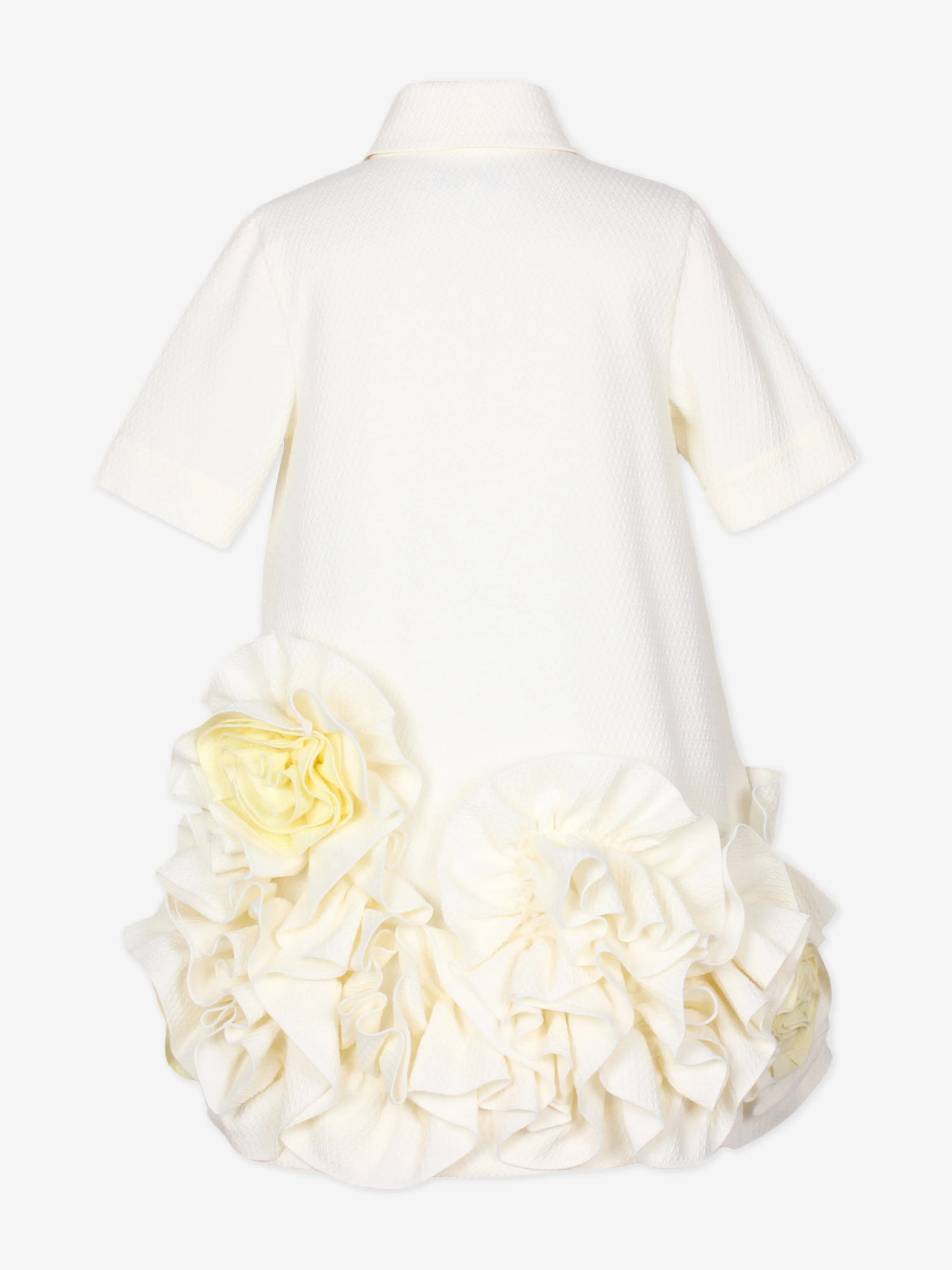Jessie And James Girls Dream On Frilly Flower Dress in Ivory