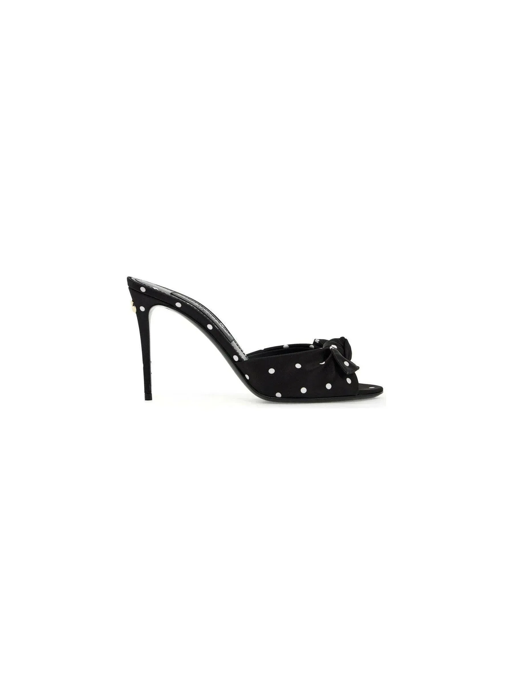 Keira Mules with Bow Polka Dot Pattern