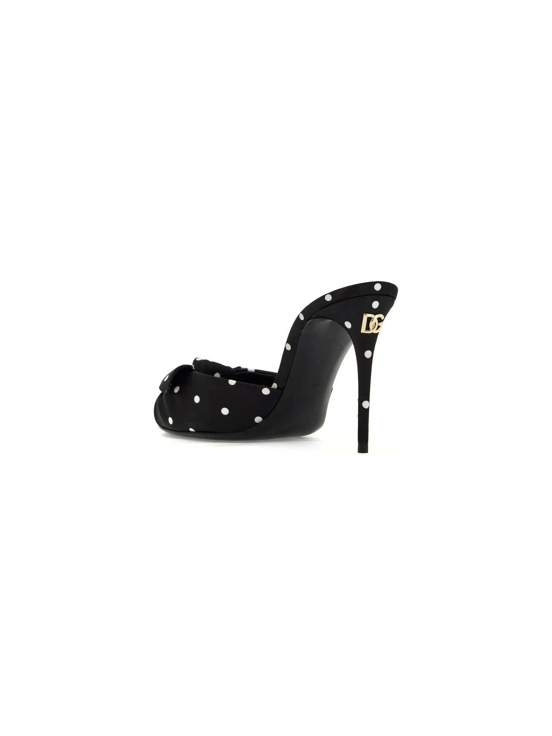 Keira Mules with Bow Polka Dot Pattern