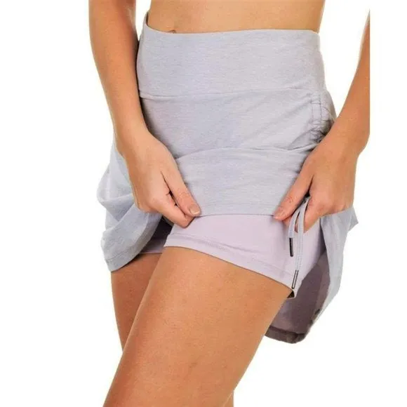 Kyodan Elastic Waistband Built-in Shorts Zippered Pocket Skort