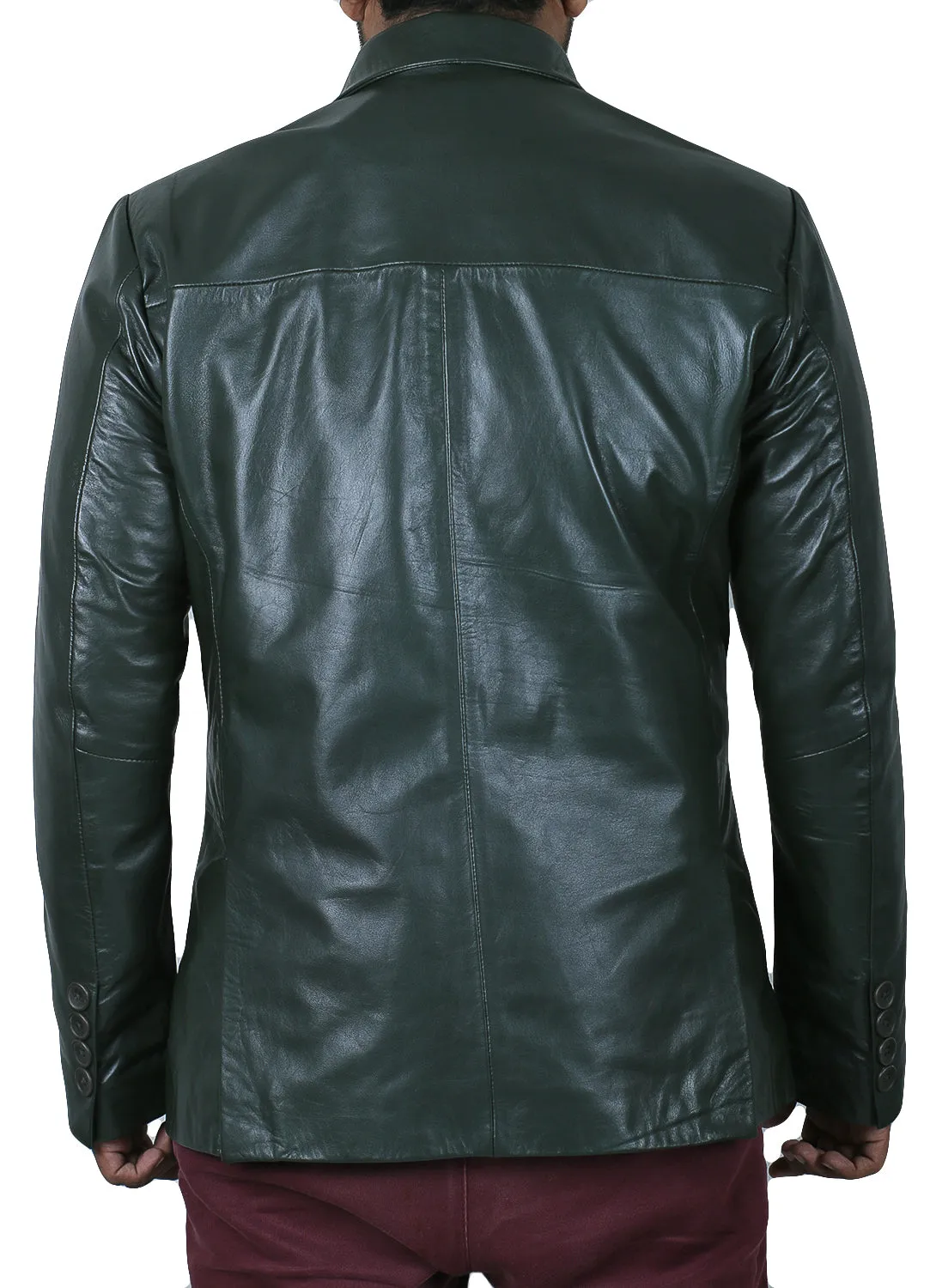 Leather Jackets Hub Mens Genuine Lambskin Leather Coat (Black, Blazer Jacket) - 1501830