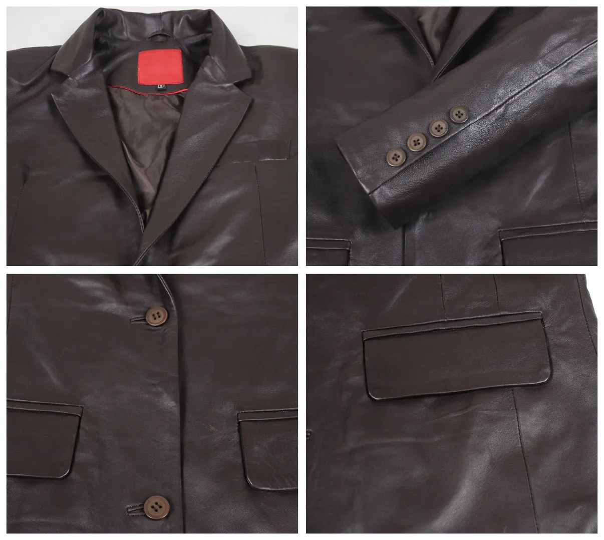 Leather Jackets Hub Mens Genuine Lambskin Leather Coat (Black, Blazer Jacket) - 1501830