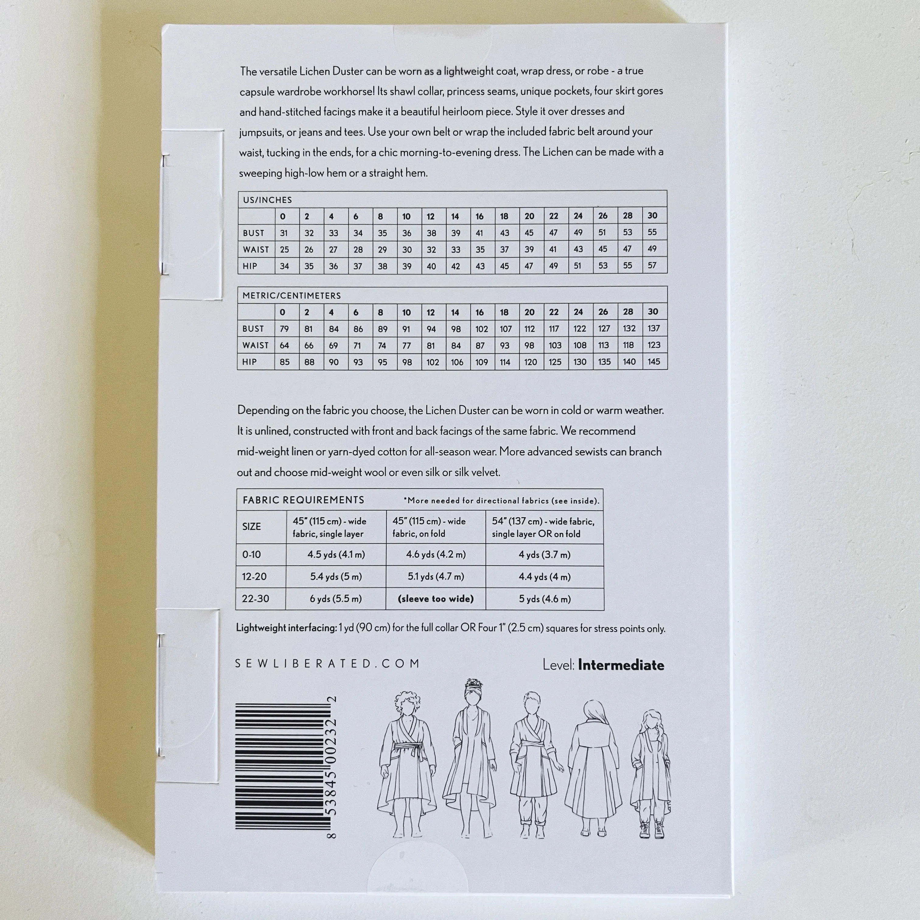 Lichen Duster Sewing Pattern