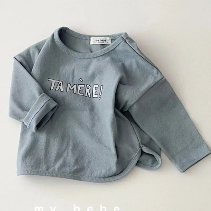 Long-Sleeved Letter Print T-Shirt