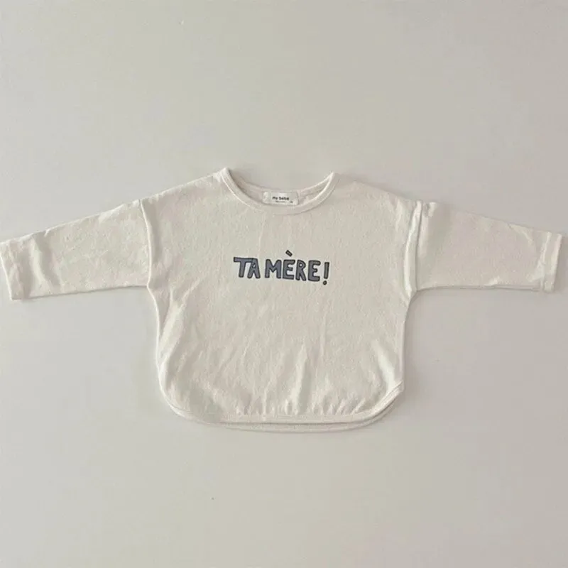Long-Sleeved Letter Print T-Shirt