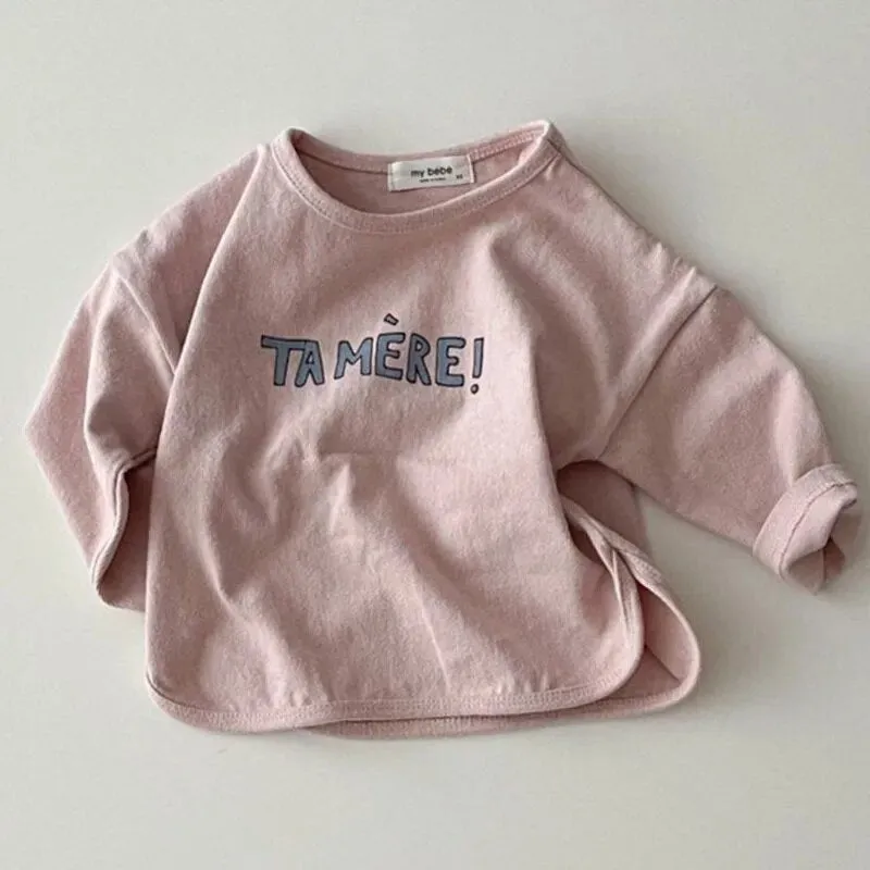 Long-Sleeved Letter Print T-Shirt