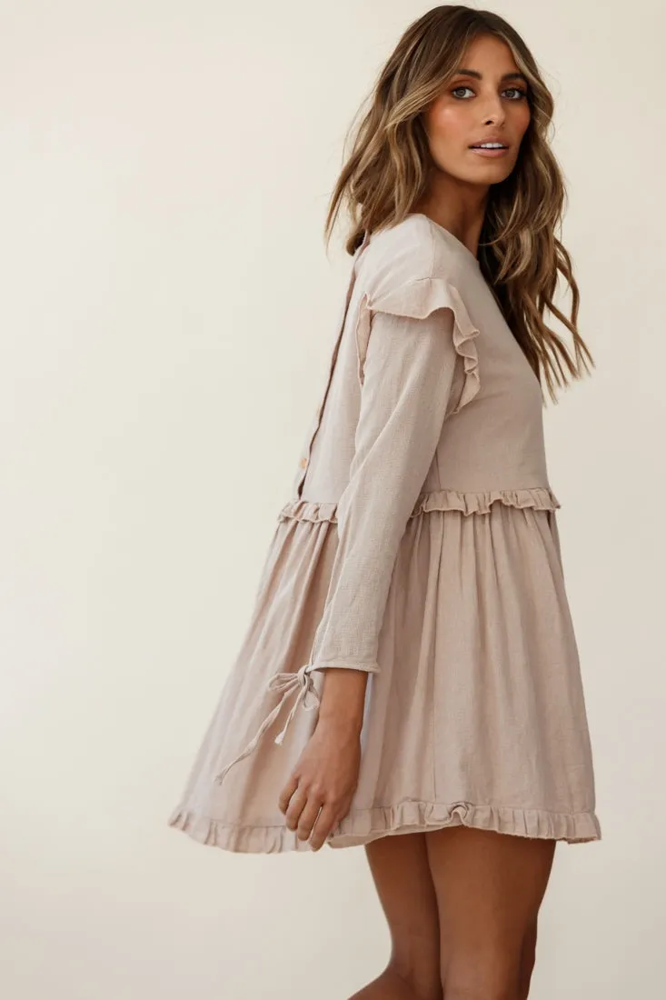 Marion Long Sleeve Shift Dress Mocha