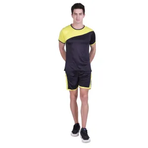 Men Multicoloured Polyester Self Pattern Regular Fit Sports Tees & Shorts