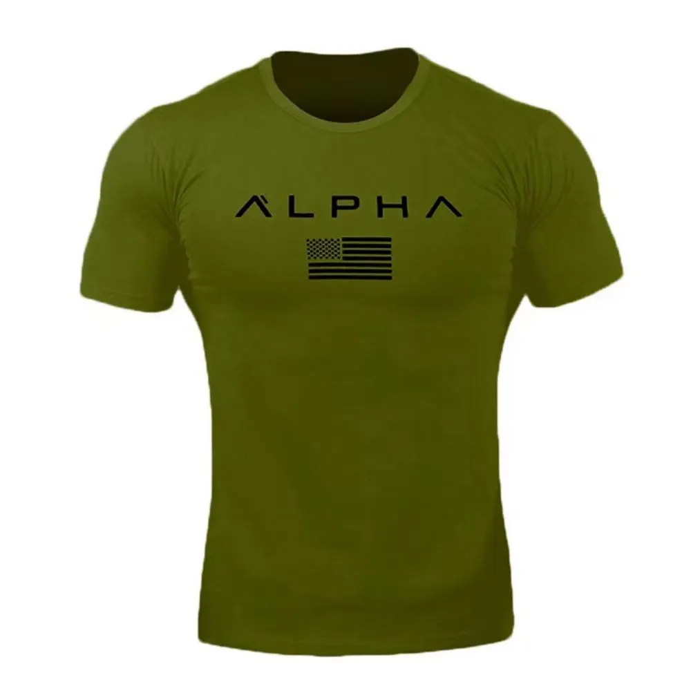 Men's Fitness T-shirt 3d Letter Pattern Short Sleeve Oversized Breathable Sports Top Harajuku Fashion Summer Male Tees S1275746