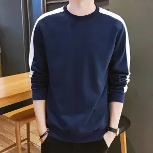 Men's Navy Blue Self Pattern Cotton Slim Fit