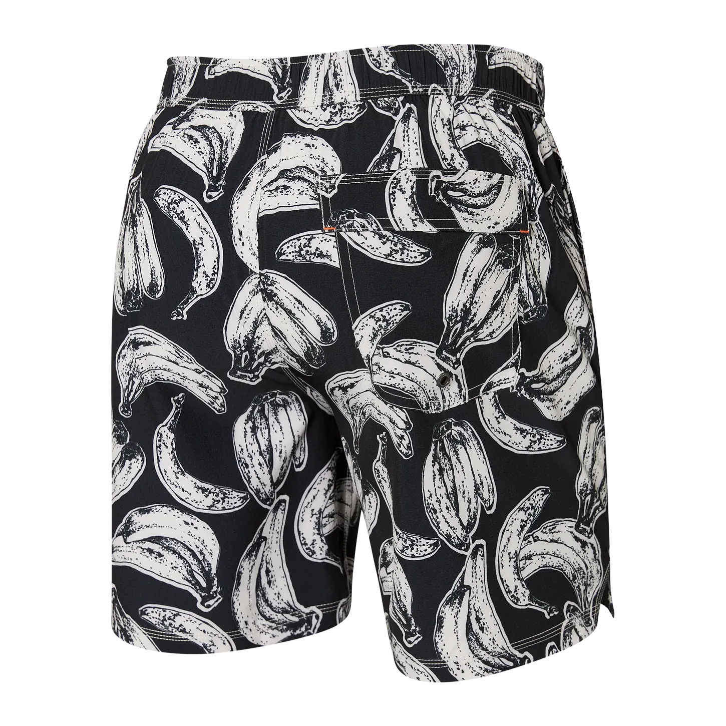 Men's SAXX Oh Buoy Swim Shorts 7" Pattern: Banana Bunch-Black