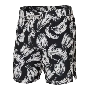 Men's SAXX Oh Buoy Swim Shorts 7" Pattern: Banana Bunch-Black
