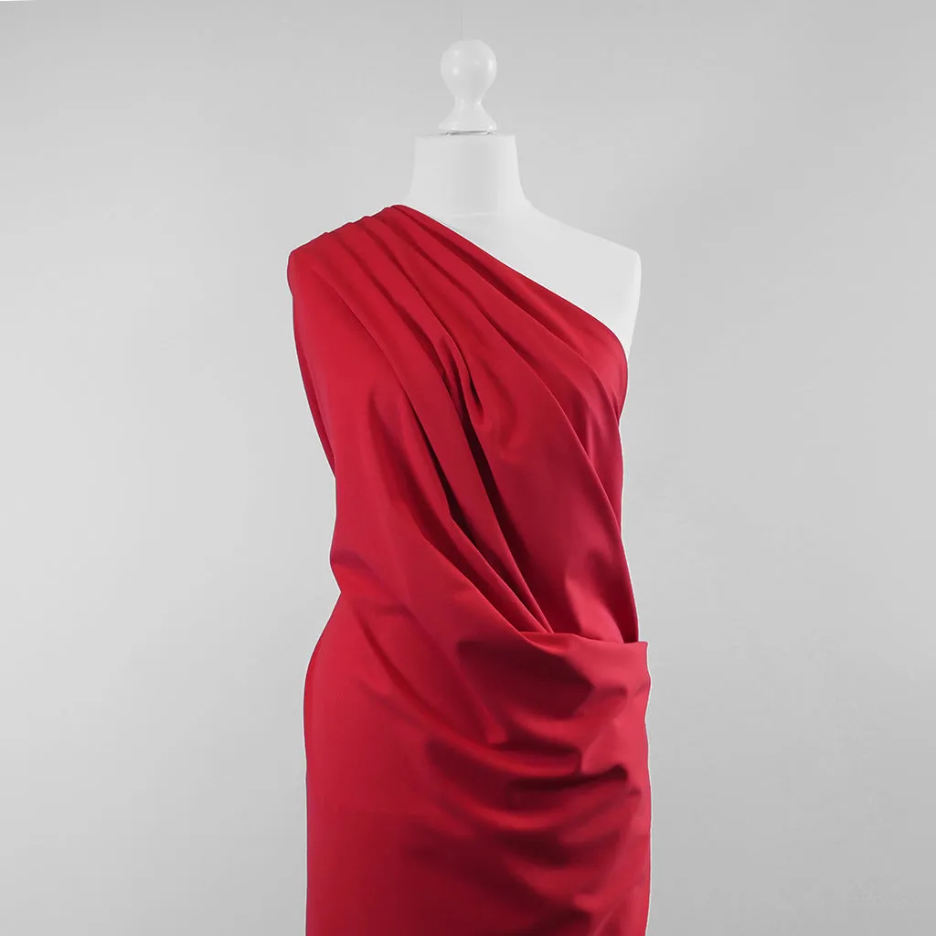 Milan - Bright Red, Viscose Rich Ponte de Roma Fabric