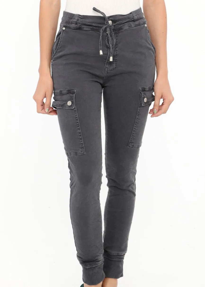 NATACHA  - Combat  Pocket Jeans  -  Anthracite