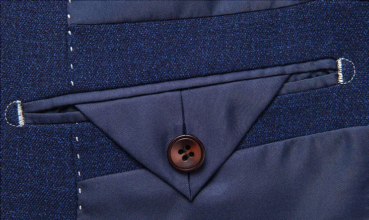 Navy Blue Two Buttons Blazer