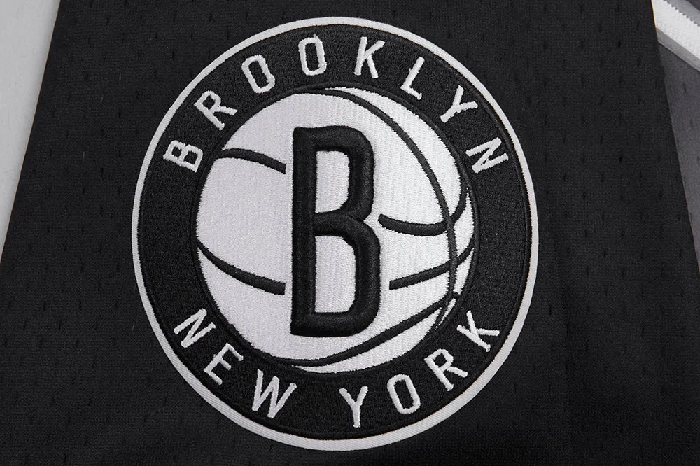 NBA BROOKLYN NETS TEAM MEN'S MESH BUTTON DOWN SHIRT (BLACK/GRAY)