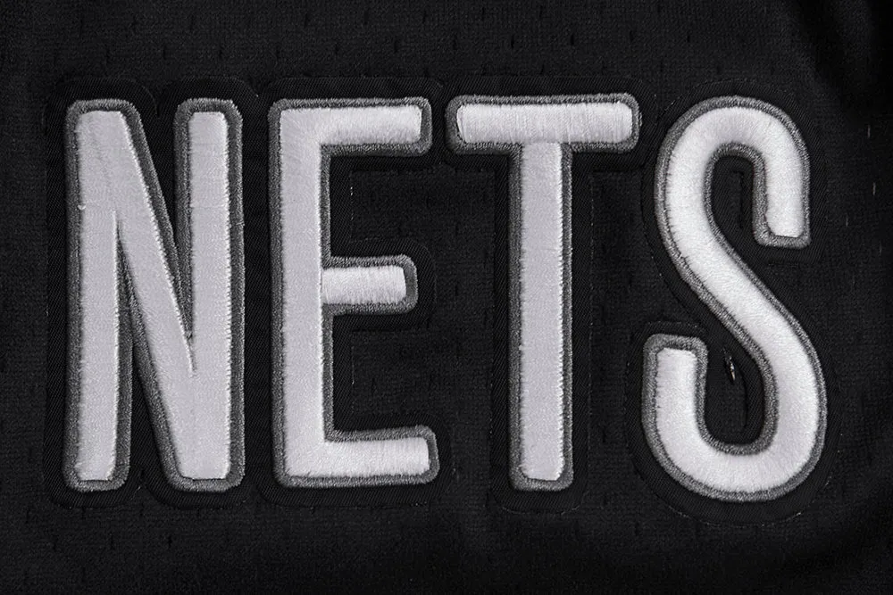 NBA BROOKLYN NETS TEAM MEN'S MESH BUTTON DOWN SHIRT (BLACK/GRAY)