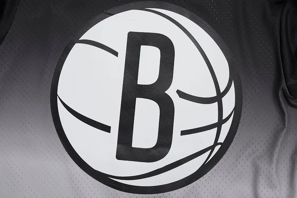 NBA BROOKLYN NETS TEAM MEN'S MESH BUTTON DOWN SHIRT (BLACK/GRAY)