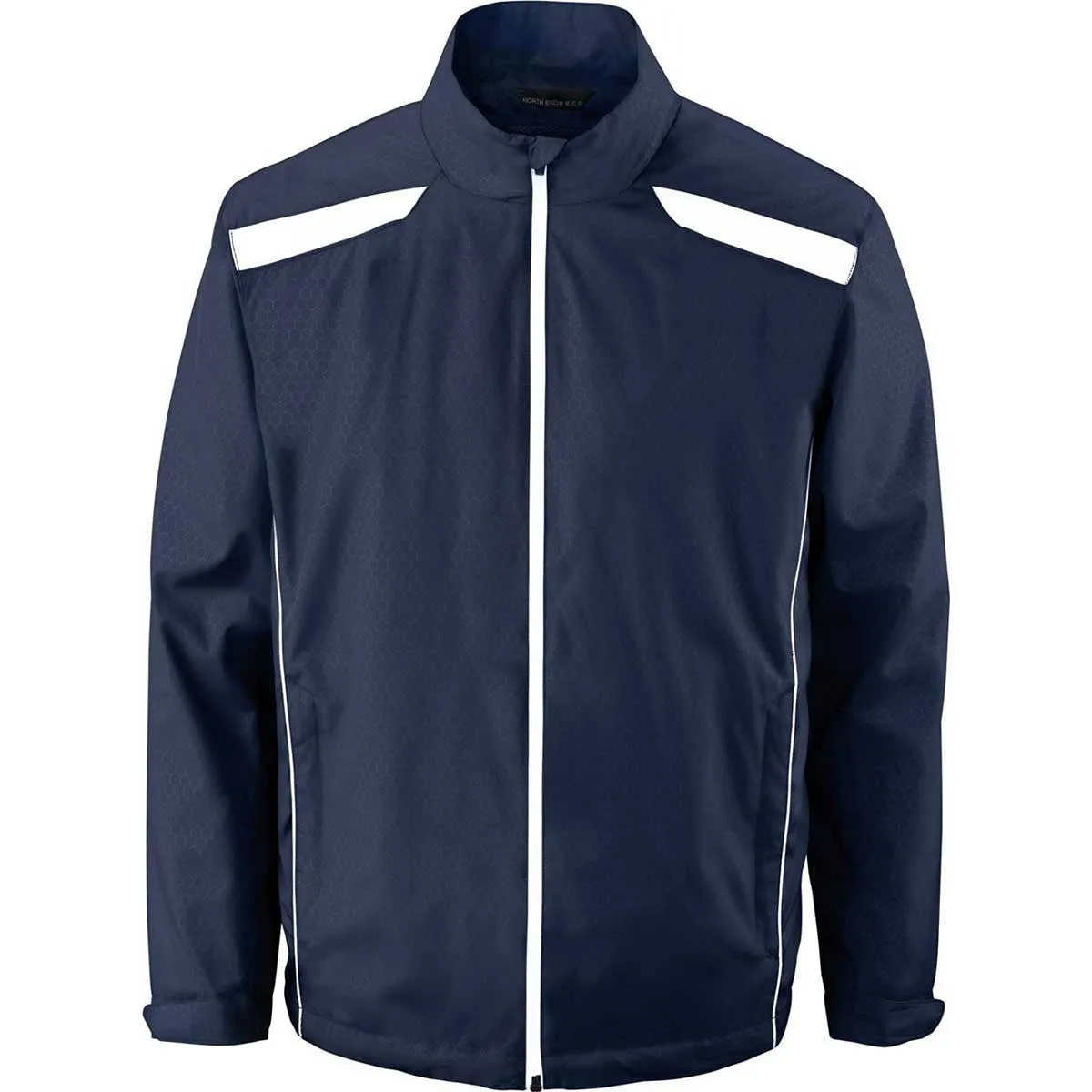 North End Men's Classic Navy Tempo Lightweight Jacket with Embossed Print