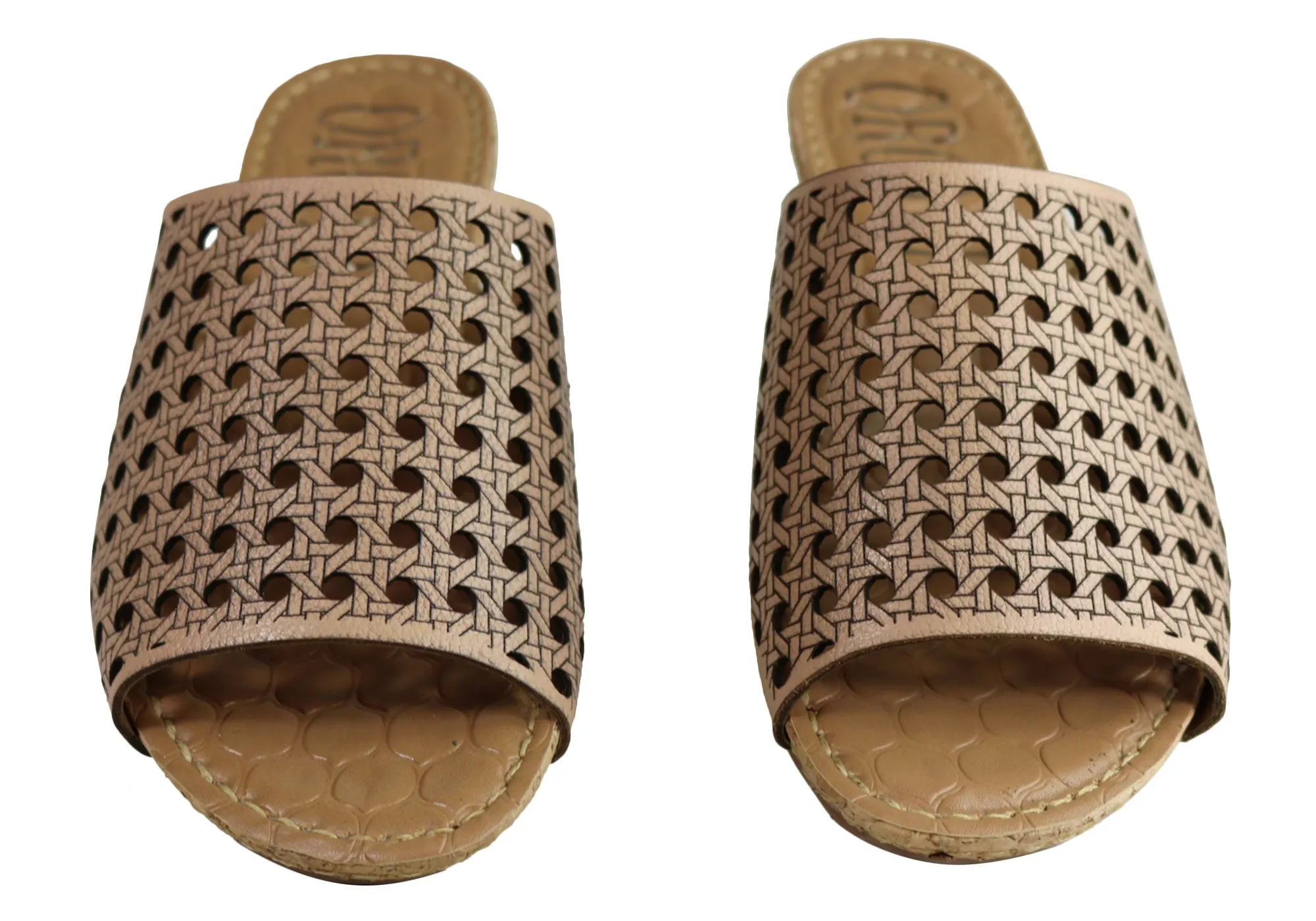 Orcade Deedee Womens Comfortable Leather Slides Sandals Made In Brazil